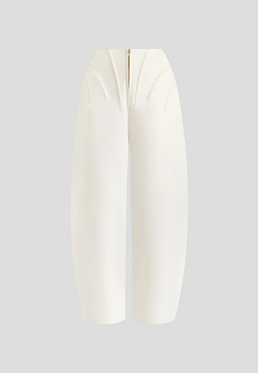 Rena - High Waisted Corset Sculptural Pants - Off White - Image 6