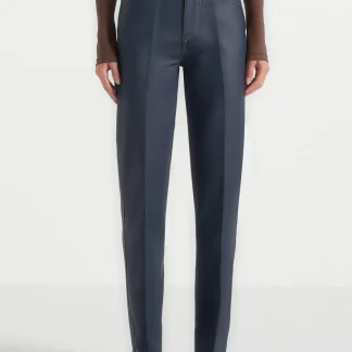 Jana - Wax Effect Denim Boyfriend Jeans - Indigo