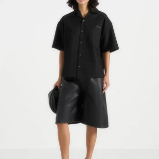 Brook - Unisex Signature Twill Boxy Shirt - Black