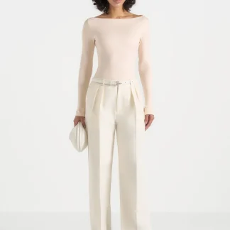 BS003 - Boat Neck Bodysuit - Pale Pink