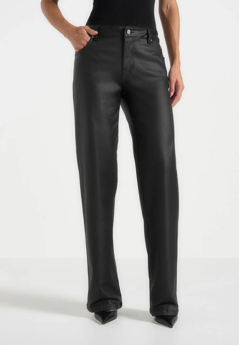 Florence - Wax Effect Jeans - Black