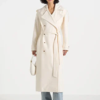 Esther - Trench Coat With Double Belt - White