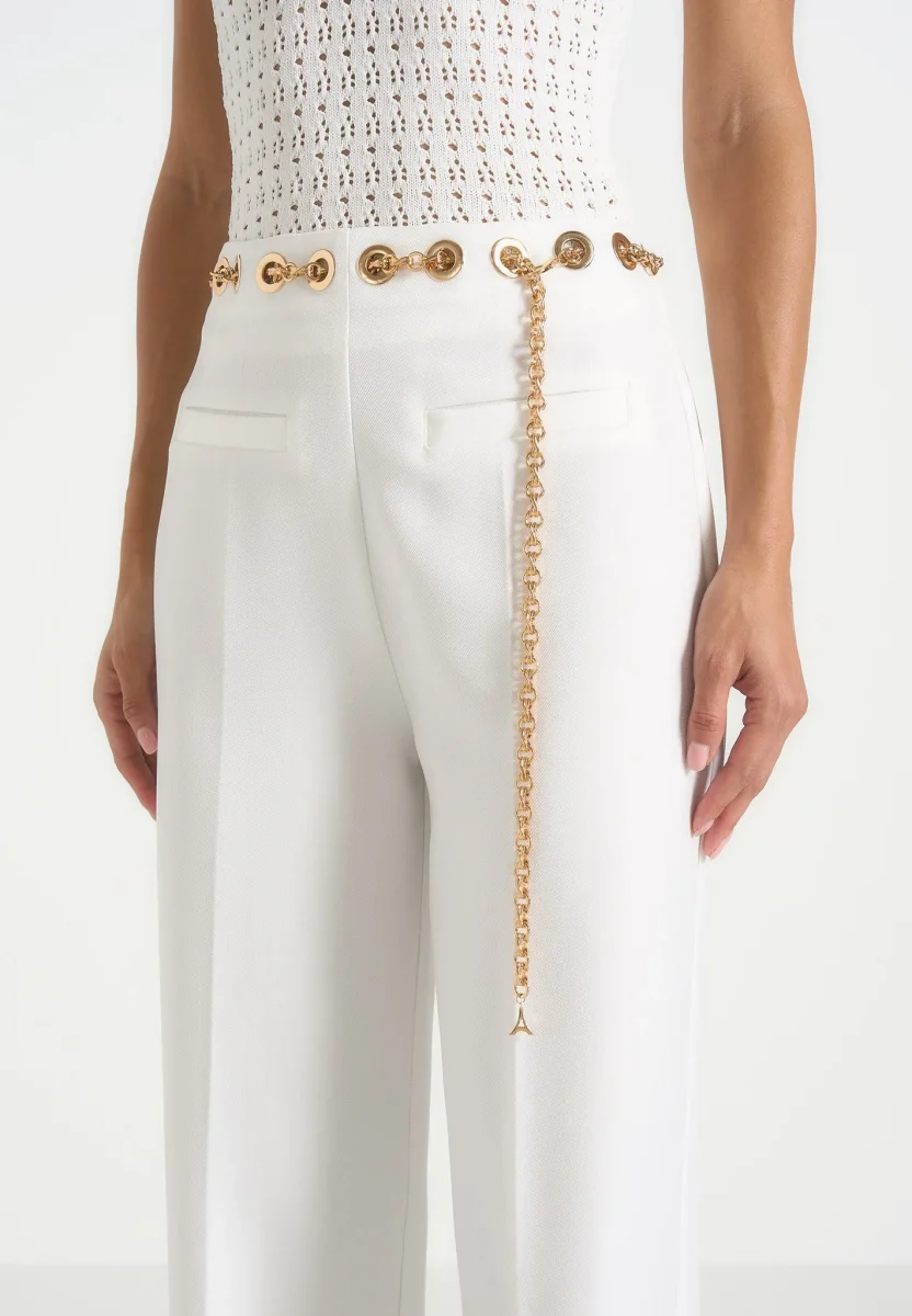 Perrine - Hardware Detail Belted Pants - White - Image 4