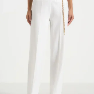 Perrine - Hardware Detail Belted Pants - White