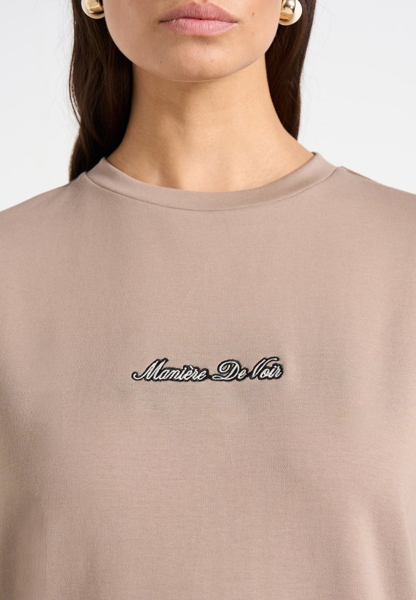 TS001 - Unisex Signature Relaxed Fit Cotton T-Shirt - Taupe - Image 6