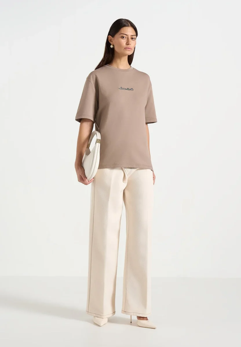 TS001 - Unisex Signature Relaxed Fit Cotton T-Shirt - Taupe - Image 5