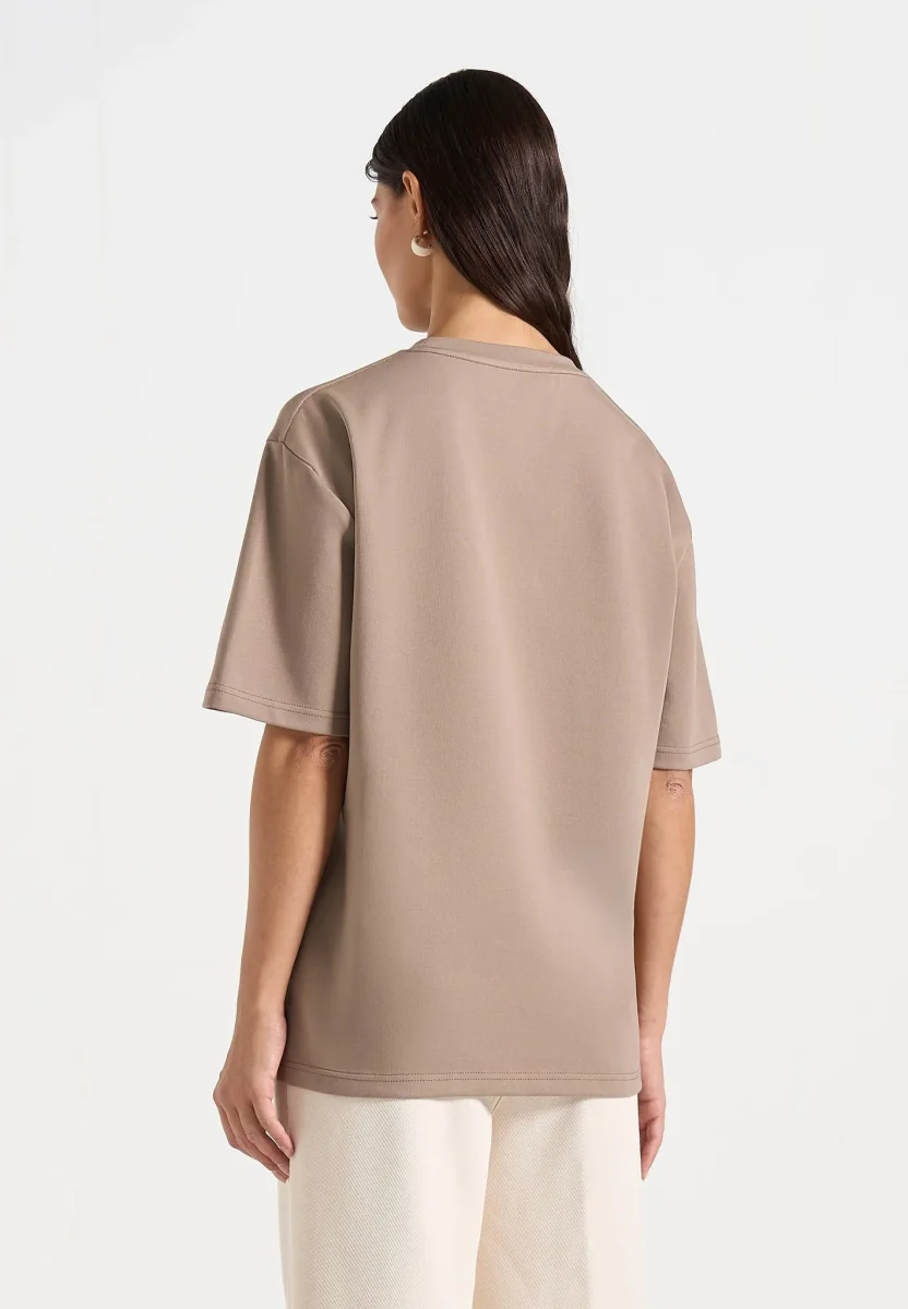 TS001 - Unisex Signature Relaxed Fit Cotton T-Shirt - Taupe - Image 7