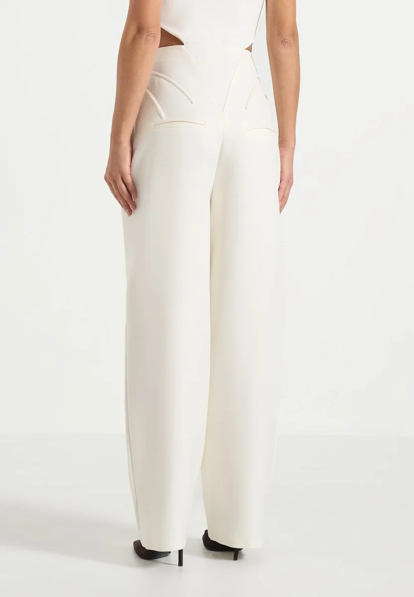 Rena - High Waisted Corset Sculptural Pants - Off White - Image 5