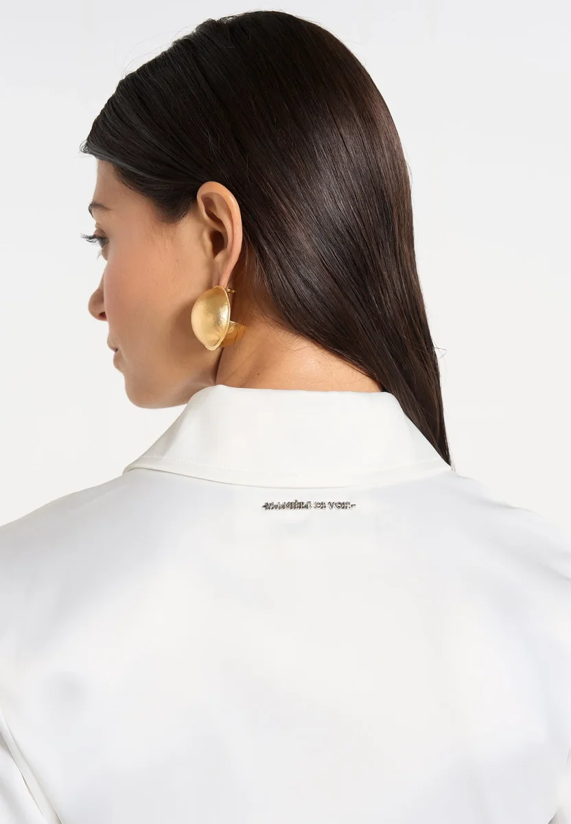 Sonia - Satin Cinch Shirt - White - Image 4