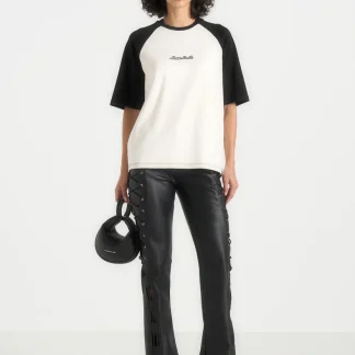 Unisex Signature Raglan Cotton T-Shirt - White/Black