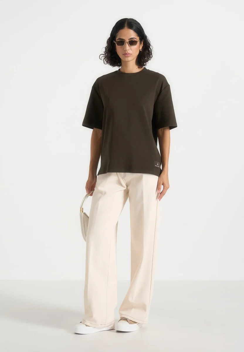 TS007 - Unisex Relaxed Fit Cotton T-Shirt - Olive - Image 2