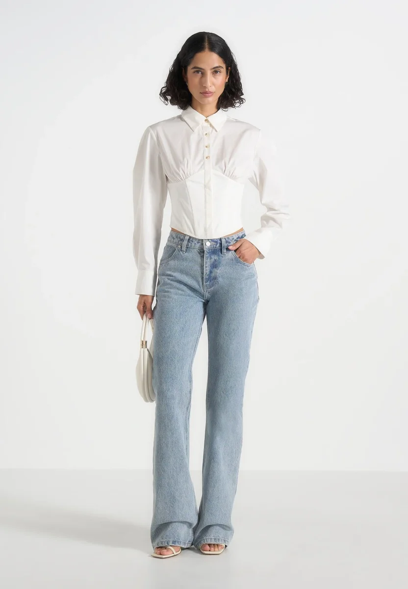 Margot - Cotton Corset Shirt - White - Image 3