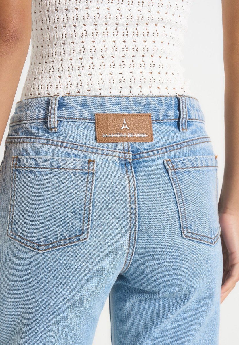 Calista - Line Art Denim Jeans - Mid Blue - Image 5