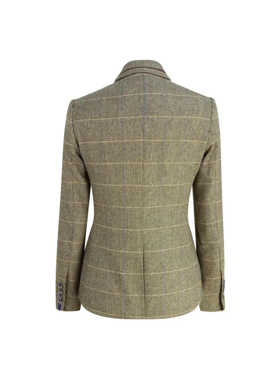 Blazer feminino em tweed marrom claro - Image 5