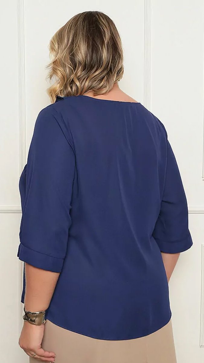 Blusa Plus Size Babados em Crepe - Image 6