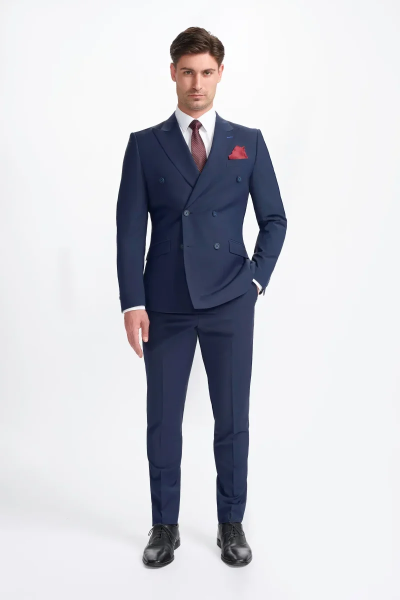 Bond - Terno Masculino Azul Marinho de Duas Peças com Abotoamento Duplo - Image 6