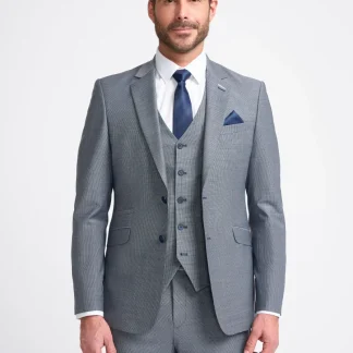 Bond - Terno masculino cinza de 3 peças com corte sob medida
