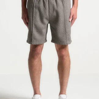 Boucle Pintuck Shorts - Charcoal Grey