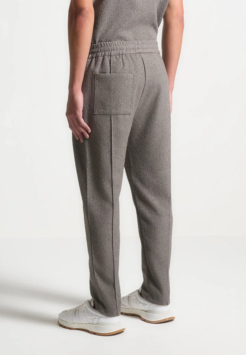 Boucle Pintuck Tapered Pants - Charcoal Grey - Image 5