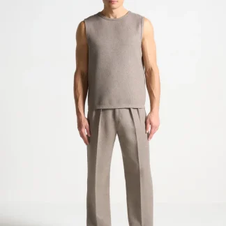 Fabien - Boxy Textured Vest - Taupe