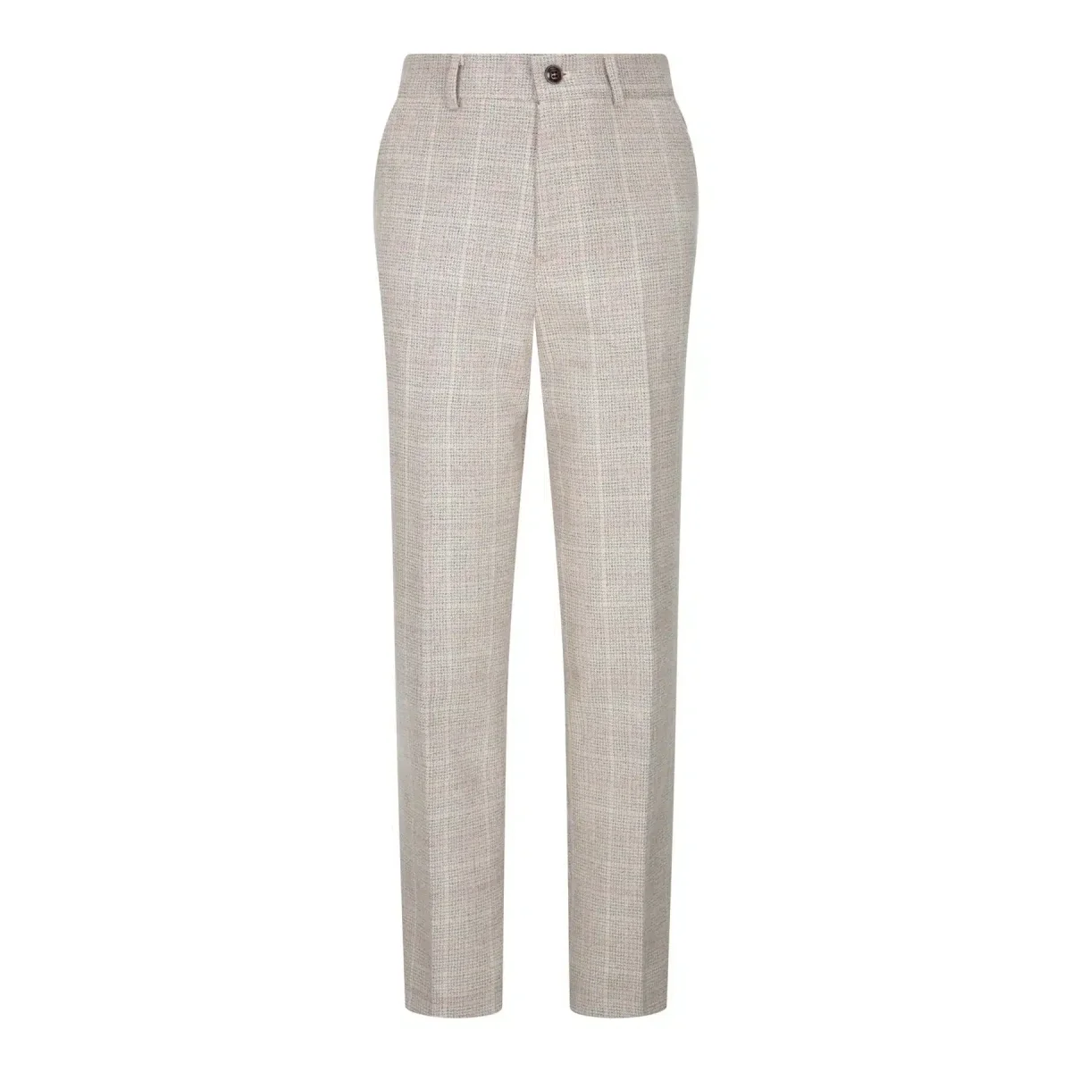 Terno de 3 peças para menino em tweed xadrez bege e marrom, estilo vintage retrô clássico. - Image 8
