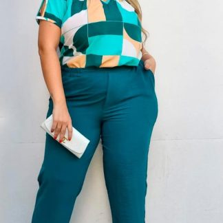 Calça Jogger Plus Size Tecido Duna
