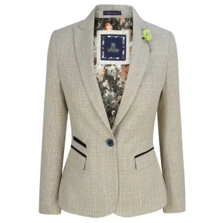 Blazer feminino de tweed creme