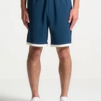 Colour Block Shorts - Navy/Cream