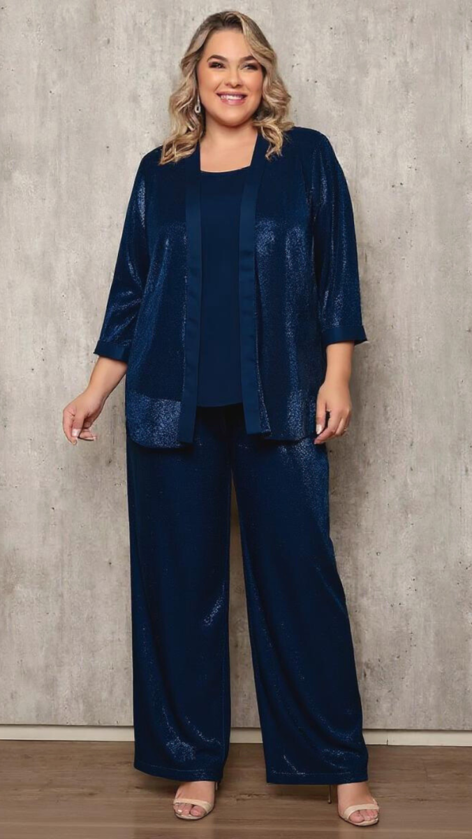 Conjunto Festa Plus Size 3 peças em Lurex - Image 3