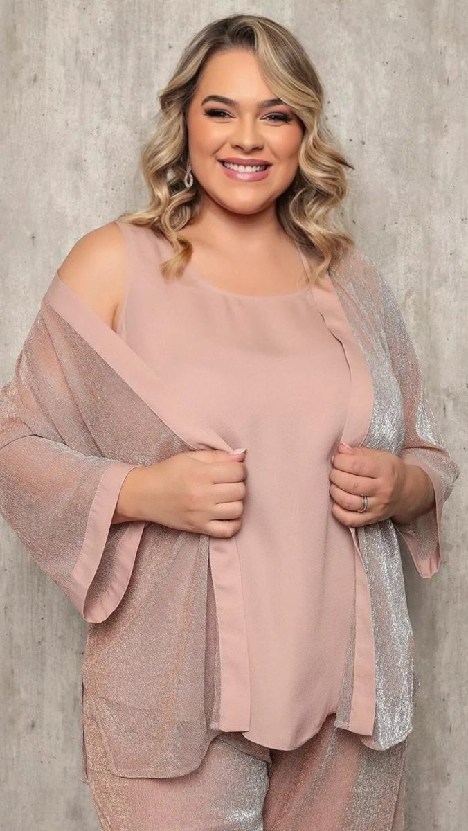Conjunto Festa Plus Size 3 peças em Lurex - Image 4