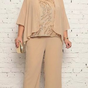 Conjunto Plus Size com Regata Renda Bordada