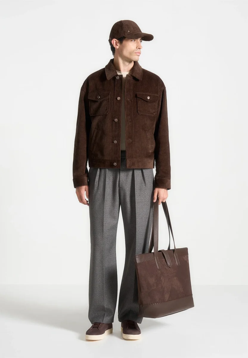 Corduroy Trucker Jacket - Brown - Image 3