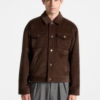 Corduroy Trucker Jacket - Brown