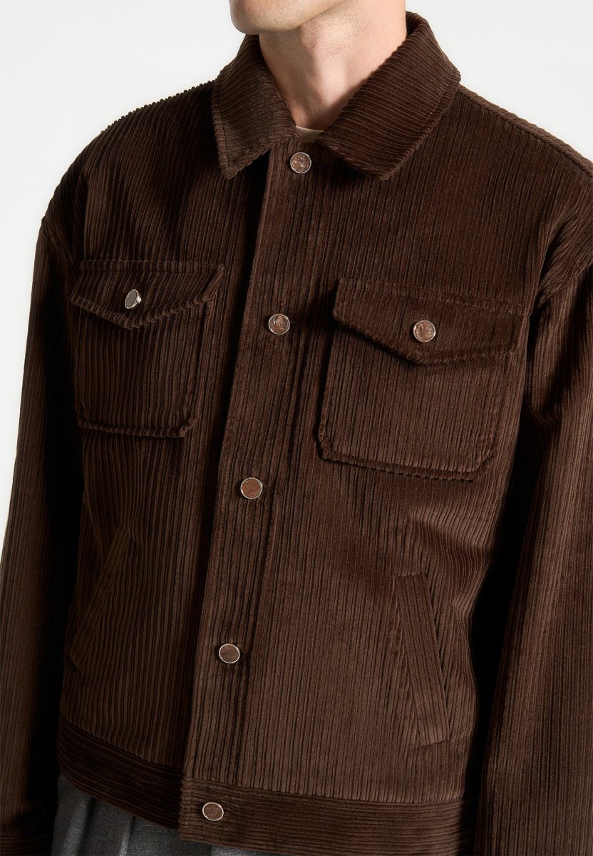 Corduroy Trucker Jacket - Brown - Image 4