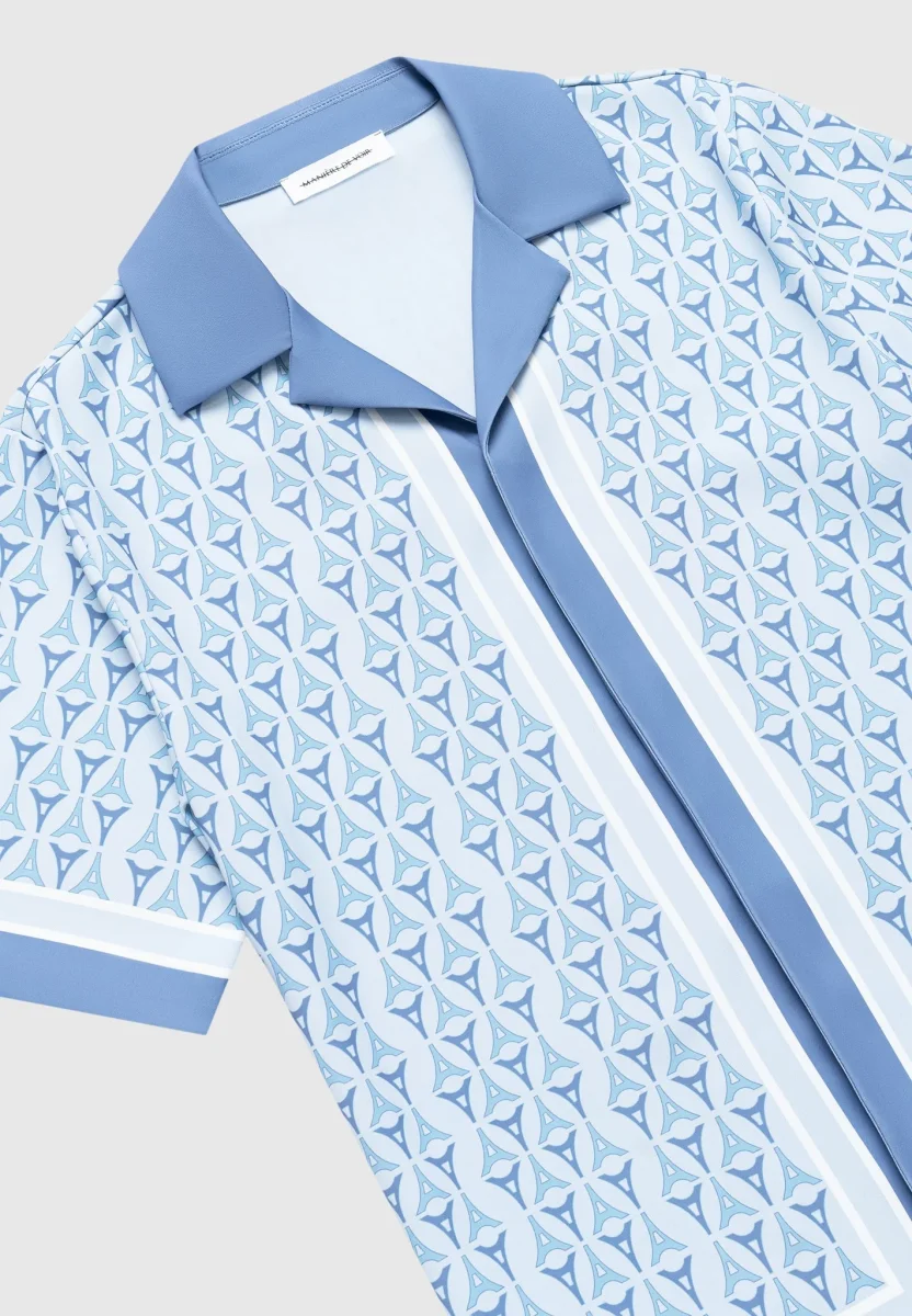 Eiffel Monogram Resort Shirt - Blue - Image 6