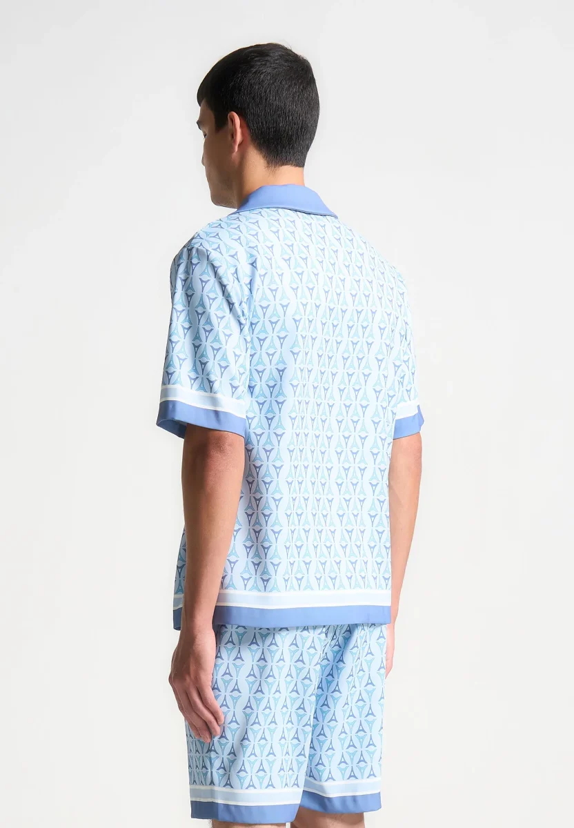 Eiffel Monogram Resort Shirt - Blue - Image 5