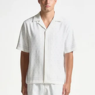 Idriss - Eiffel Monogram Resort Shirt - White