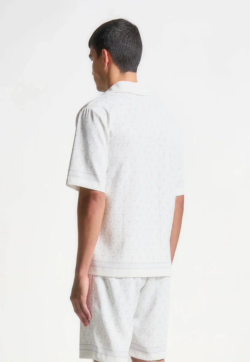 Idriss - Eiffel Monogram Resort Shirt - White - Image 5