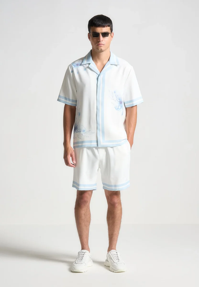Floral Border Resort Shirt - Blue - Image 2