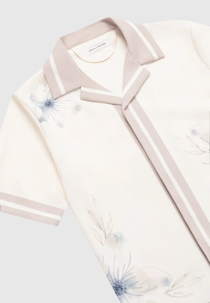Floral Border Resort Shirt - Cream - Image 6
