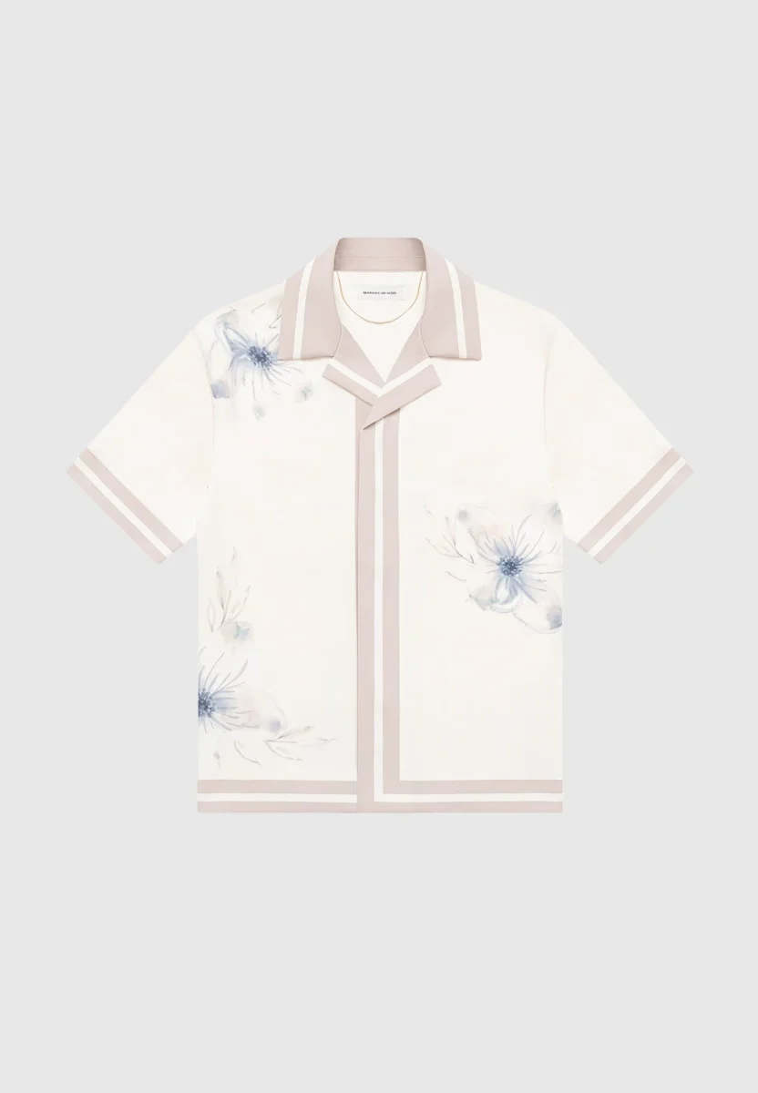 Floral Border Resort Shirt - Cream - Image 4