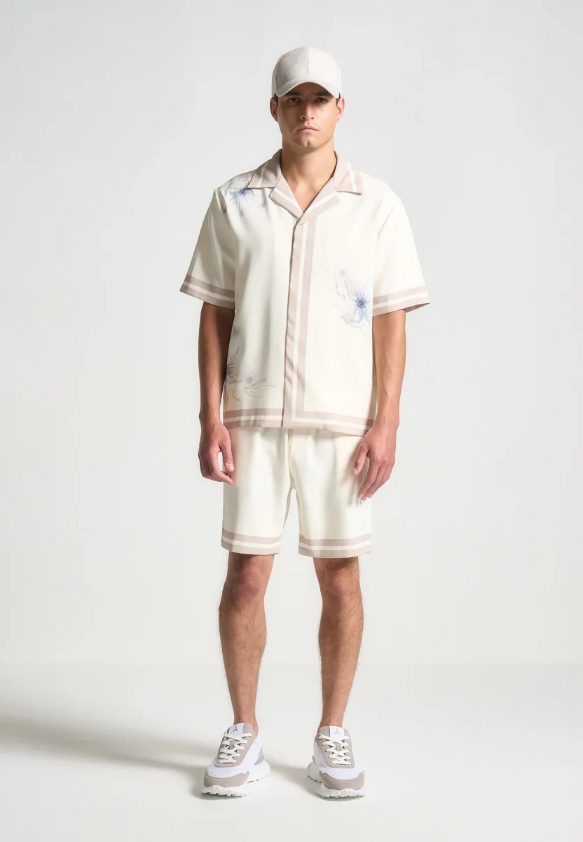Floral Border Resort Shirt - Cream - Image 2