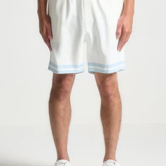 Floral Border Shorts - Blue