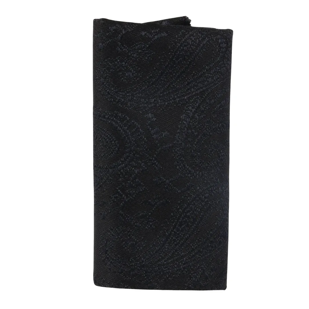 Conjunto de gravata e lenço de bolso masculino formal com estampa floral - Preto - Image 3
