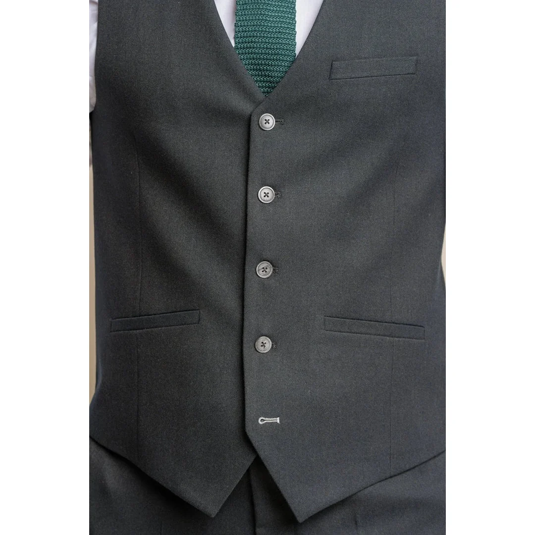 Furious - Colete formal masculino verde-oliva escuro - Image 8