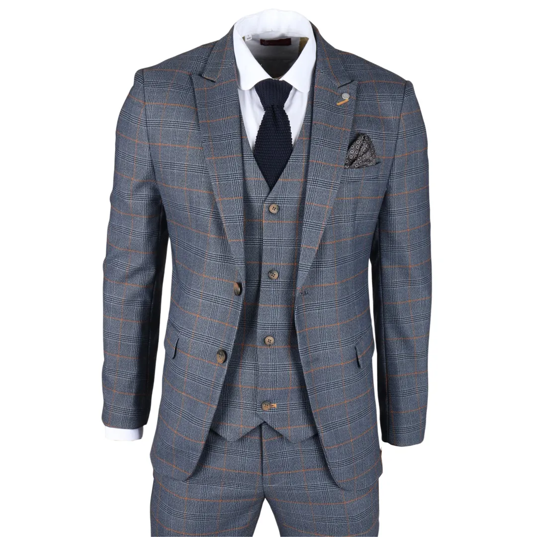Gisborne - Blazer xadrez azul-marinho masculino - Image 3