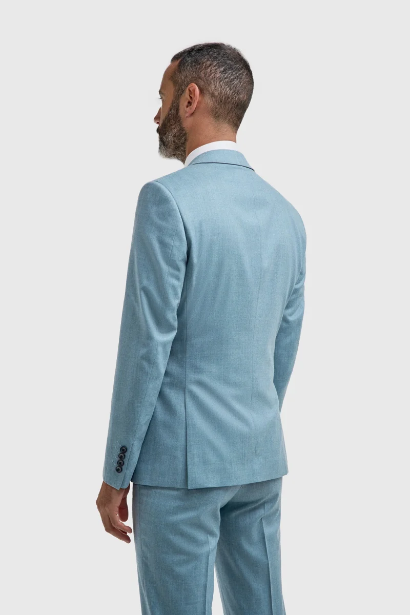 James - Terno masculino azul claro de 3 peças com textura - Image 7