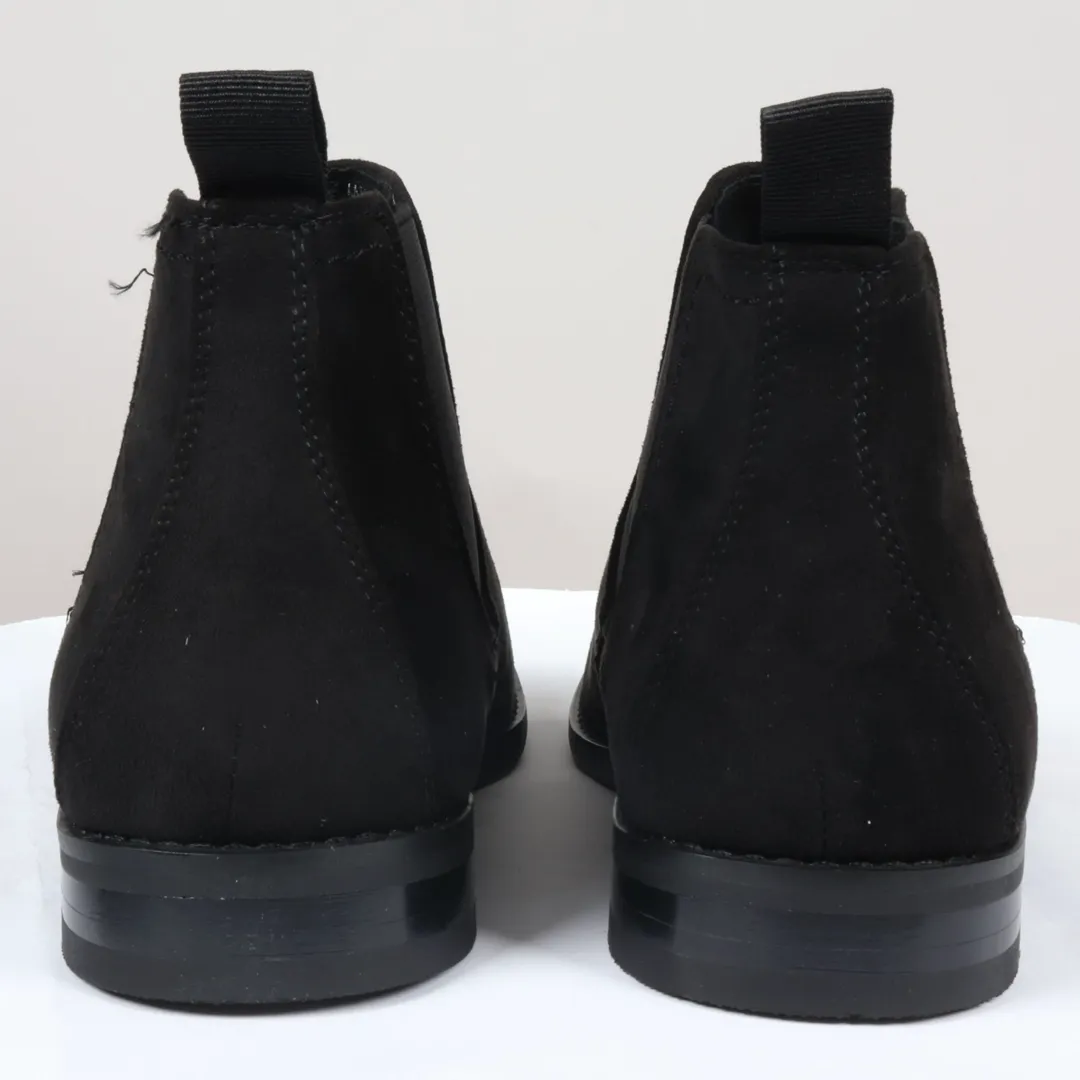 Botas Chelsea masculinas de cano alto, forradas em camurça preta. - Image 7