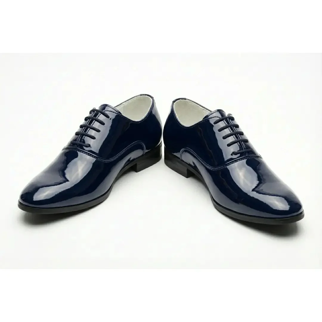 Sapatos Oxford masculinos formais em couro PU envernizado - Image 5