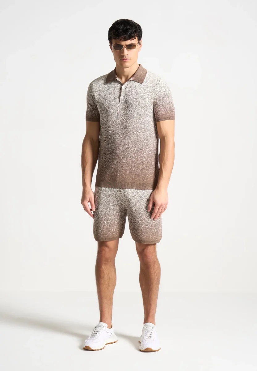 Ombré Knit Shorts - Taupe/White - Image 3